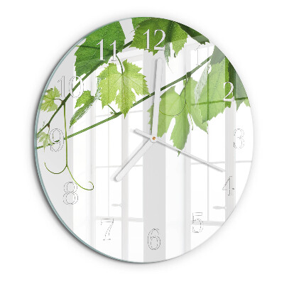 Round wall clock Leaves