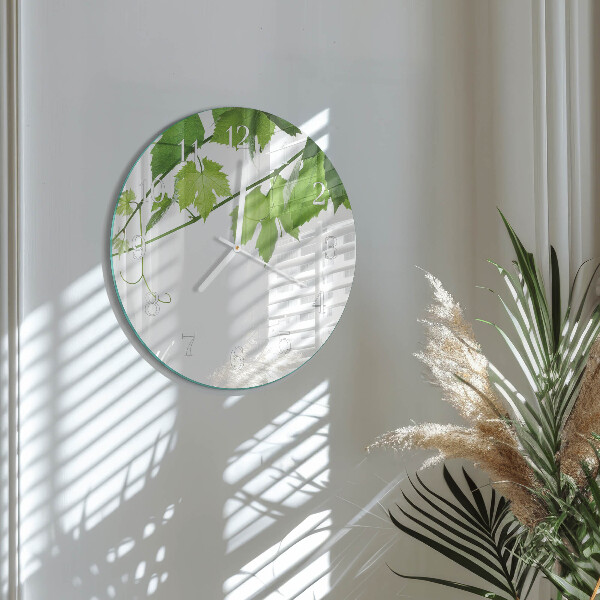 Round wall clock Leaves