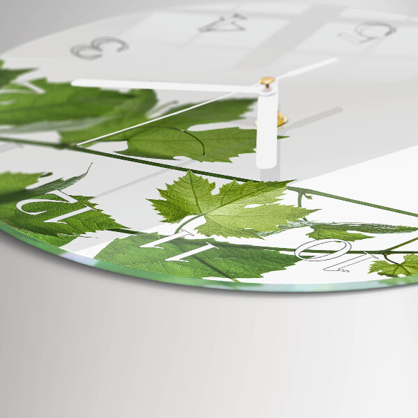 Round wall clock Leaves