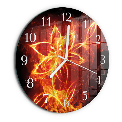 Round wall clock Fire Flower