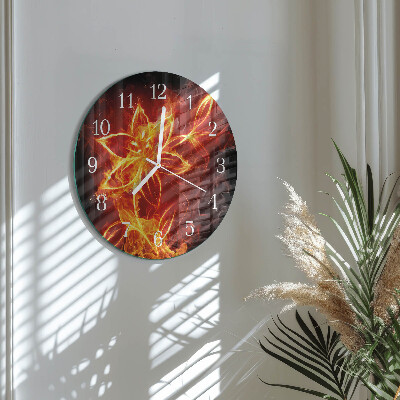 Round wall clock Fire Flower
