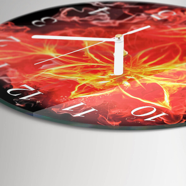 Round wall clock Fire Flower