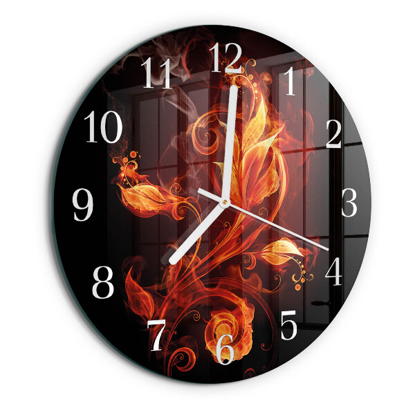 Round wall clock Fire Flower