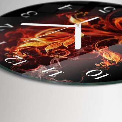 Round wall clock Fire Flower