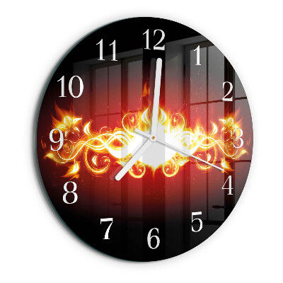 Round wall clock Fire Flower