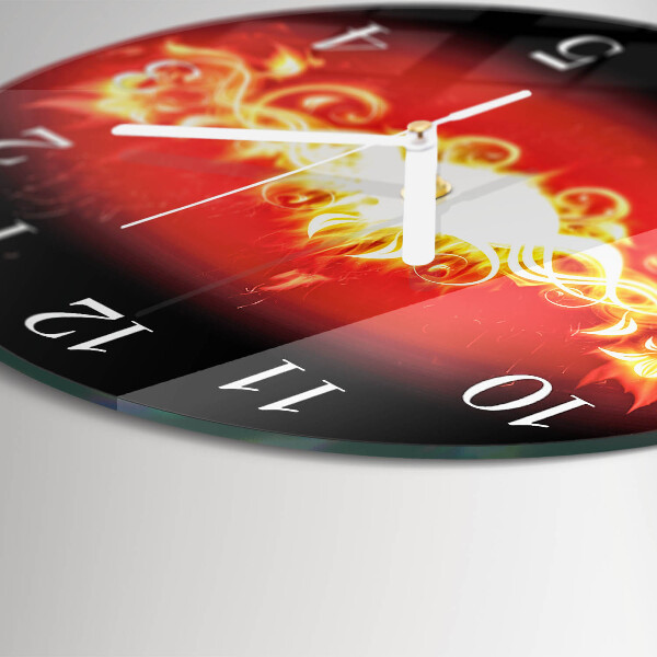 Round wall clock Fire Flower