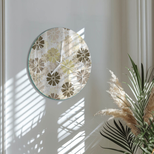 Round wall clock Floral Art