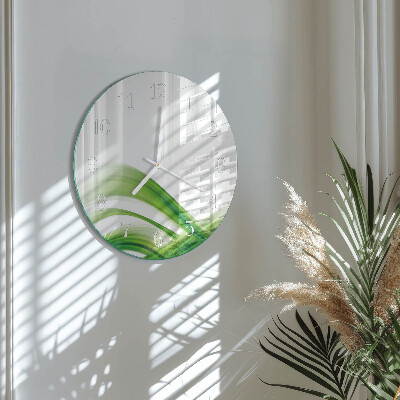 Round wall clock Abstract Wave