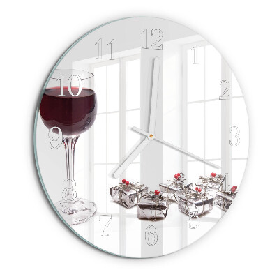 Round wall clock Wine glass