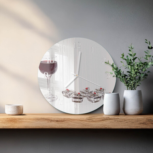 Round wall clock Wine glass
