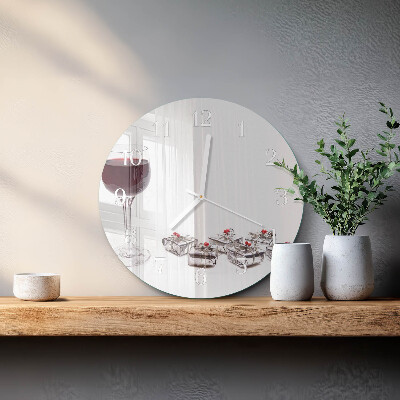 Round wall clock Wine glass