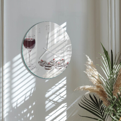 Round wall clock Wine glass