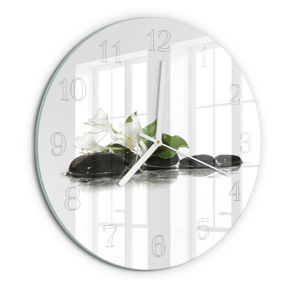Round wall clock Zen stones