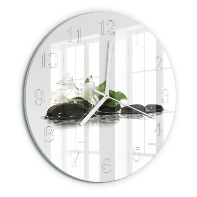 Round wall clock Zen stones