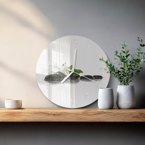 Round wall clock Zen stones