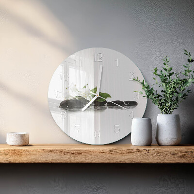 Round wall clock Zen stones