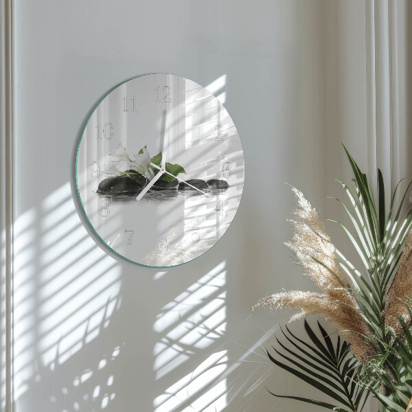 Round wall clock Zen stones
