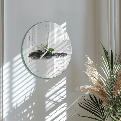 Round wall clock Zen stones
