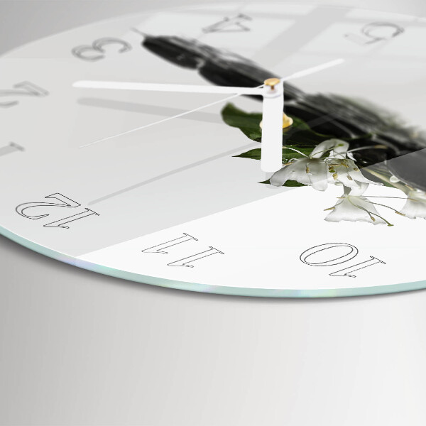 Round wall clock Zen stones