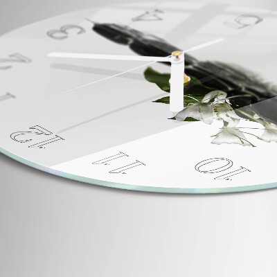 Round wall clock Zen stones