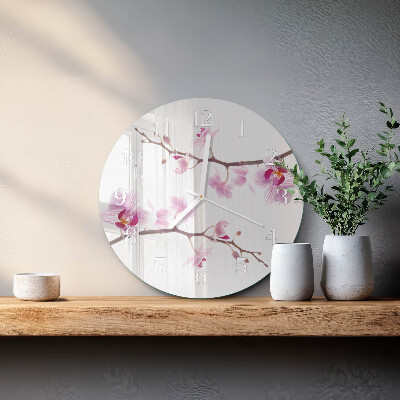 Round wall clock Orchid