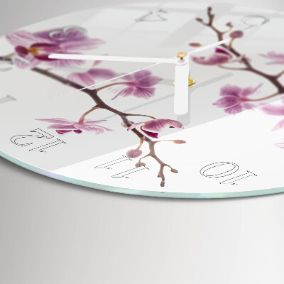 Round wall clock Orchid
