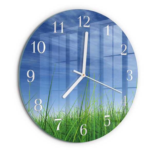 Round wall clock Grass