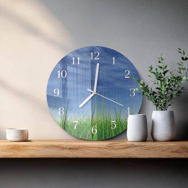 Round wall clock Grass