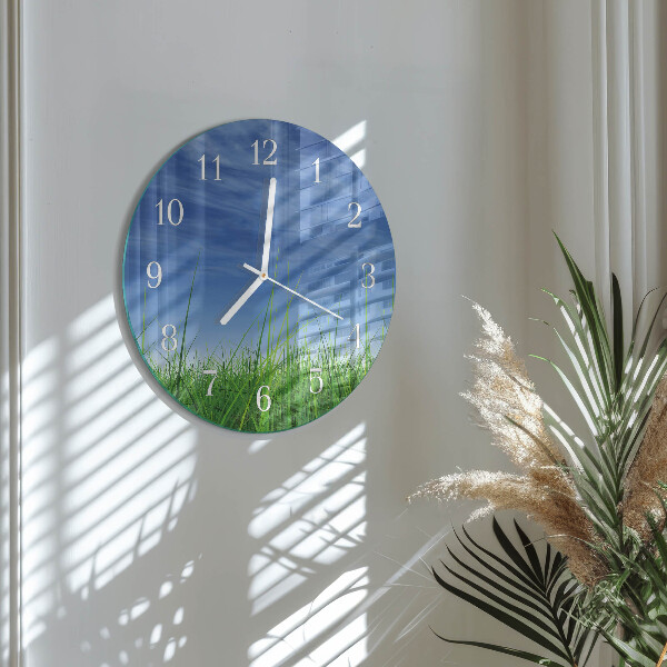 Round wall clock Grass