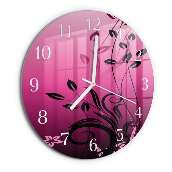 Round wall clock Floral Art