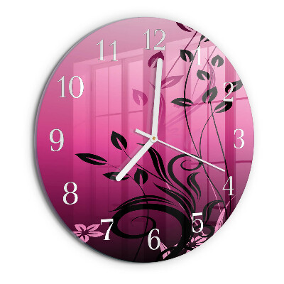 Round wall clock Floral Art