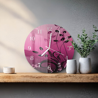 Round wall clock Floral Art