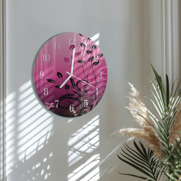 Round wall clock Floral Art