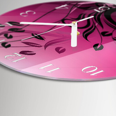 Round wall clock Floral Art