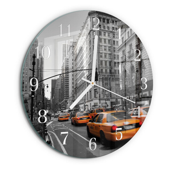 Round wall clock New York Taxi