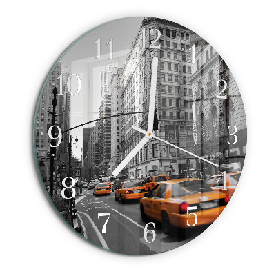 Round wall clock New York Taxi