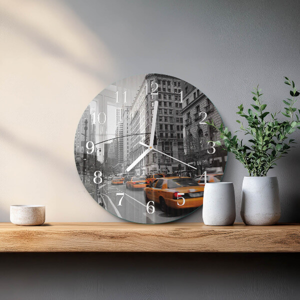 Round wall clock New York Taxi
