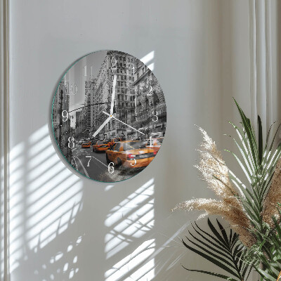 Round wall clock New York Taxi
