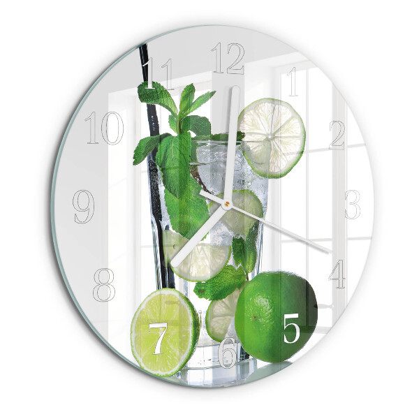 Round wall clock Lime and Mint