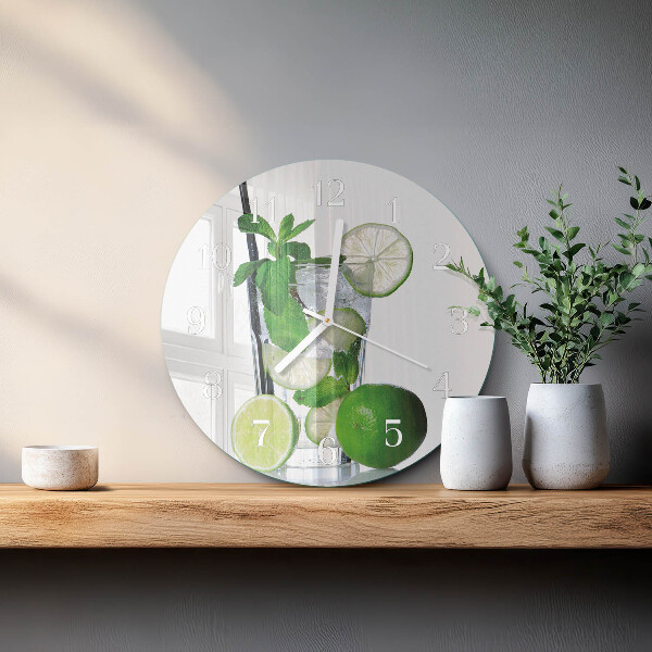 Round wall clock Lime and Mint