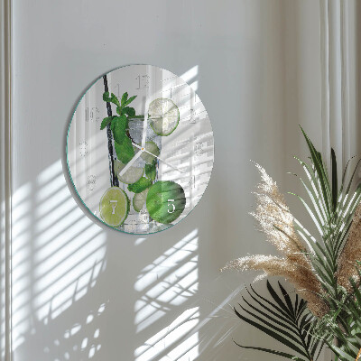 Round wall clock Lime and Mint