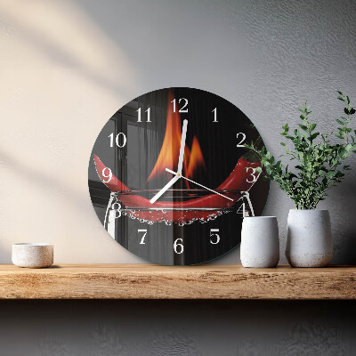 Round wall clock Chili Fire