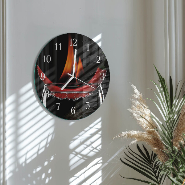 Round wall clock Chili Fire