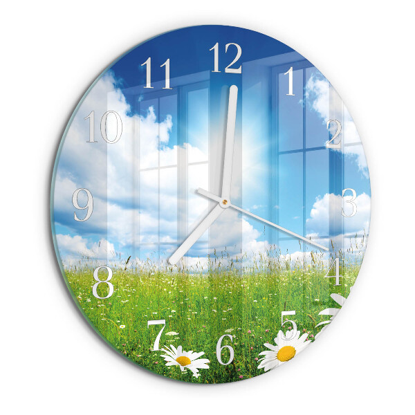 Round wall clock Meadow Flowers