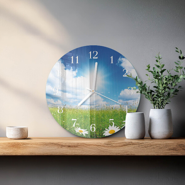 Round wall clock Meadow Flowers