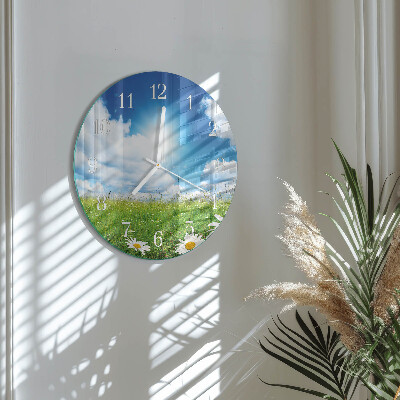 Round wall clock Meadow Flowers