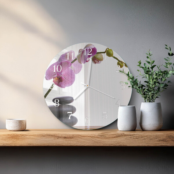 Round wall clock Orchid