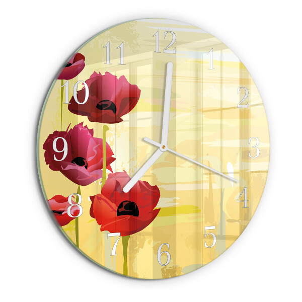 Round wall clock Poppies