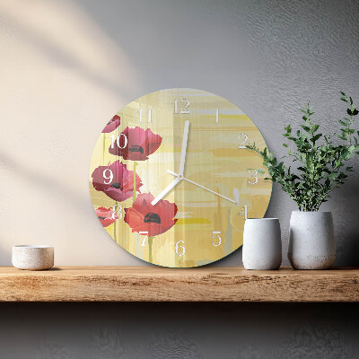 Round wall clock Poppies