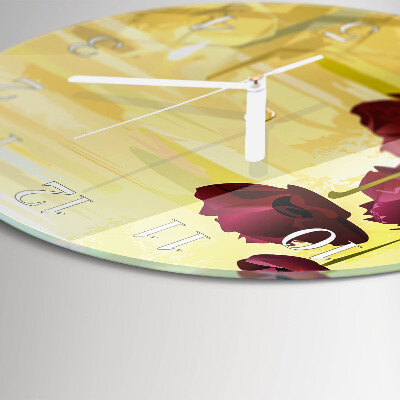 Round wall clock Poppies